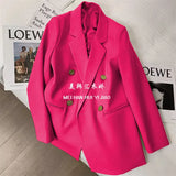 Toloer Spring And Autumn Outfit Fried Street Loose Leisure Versatile Autumn Suit Jacket Female Korean Black Suit Jacket-Outfit
