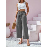 High Waist Lotus Leaf Elastic Cotton