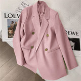 Toloer Spring And Autumn Outfit Fried Street Loose Leisure Versatile Autumn Suit Jacket Female Korean Black Suit Jacket-Outfit