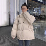 Women Thicken Warm Parka Coat Loose Oversized Women's Winter Bread Coat Hooded Outwear Padded Woman Parkas