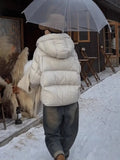 Puff Soft Glutinous Hooded Short Down Jacket Women's Winter New Thick Small Turtle Back Ken Bean Bread Coat-Outfit