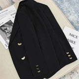2025 New Grey Korean Blazer Lady French Style Fashion Suit