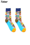Men Socks Cartoon Cactus Flower Leaf Wood Plant Harajuku Funny Happy Hip Hop Skate Male Cotton Sock Street Style