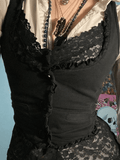 Frill Trim Button Down Corset Top-Outfit