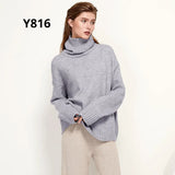 Autumn Winter Women Knitted Turtleneck Wool Sweaters 2021 Casual Basic Pullover Jumper Batwing Long Sleeve Loose
