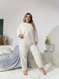 Women's New Wish Plush Round Collar Casual Long-Sleeved Pants Two