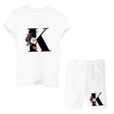 Suitst Shirt Short Sleeves Wide-Legged High-Waisted Shorts Two-Piece LOGO Printed Casual Suit For