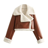 Winter New Y2K Women's Collar Fur All-In-One Double-Sided Short Jacket