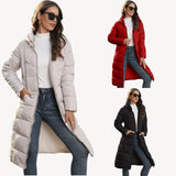 Winter Hooded Women's Cotton-Padded Jacket Women Long Slim Cotton-Padded Jacket Warm Down Cotton-Padded Jacket Women's Coat-Outfit
