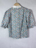 Blouse Women O-neck Puff Sleeve Shirt Fashion Clothes Floral Shirts 2023 Blusas De Mujer Summer Blouses Korean