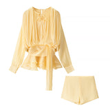Homemade New Women's Classic Pressed Flawed Belt Design Loose Net纱 Dress