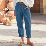 Casual Breasted Cotton Linen Loose