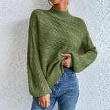 Solid Women's Top In Autumn And Winter 2025 Loose Round Collar Collar