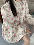 Pink Floral Quilted Coat-Outfit