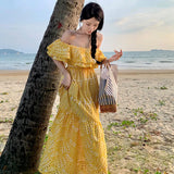 Toloer Embroidered One-Out Collar, Off-The-Shoulder Holiday