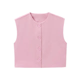 New Series Buckle Collar Vest Top