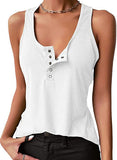 Hot Sale Solid Color Sexy Inside And Outside Wearing Threaded Vest Press Buckle Bottom Top T-Shirt Women's