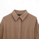 2025 New Women's Wear Long-Sleeved Collar Shirt Casual