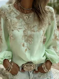 Hot 3D Digital Print Ladies Round Collar Retro Bohemian