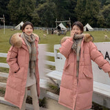 Long Winter Coat Women Hooded Down Parka Ladies New Warm Winter Jacket Women Loose Big Fur Collar Jacket