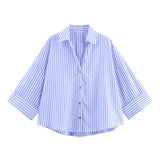 Homemade New Women's Classic Fashion Wide Sleeves Prefectural Shirt