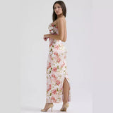Summer New Flower Print Sexy Wrapped Breast Temperament Sling