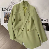Toloer Spring And Autumn Outfit Fried Street Loose Leisure Versatile Autumn Suit Jacket Female Korean Black Suit Jacket-Outfit