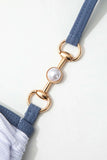 Vintage Pearl Detail Halter 2 Piece Bikini