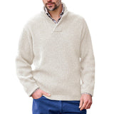 Toloer Men's Solid Color Casual Jumper Long Sleeve V-Neck Loose Sweater Autumn And Winter New Men's