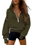 Women's Clothing 2025 Spring And Autumn Half Zipper Short Hoodie Women