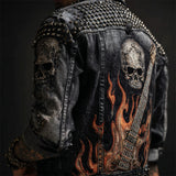 Trend 3D Digital Pattern Printing Fashion High Street Denim Jacket Men And