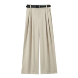 2025 Spring New Women's Fashion Simple With Belt Double Fold