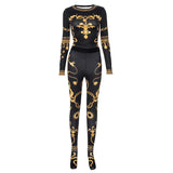 Women's Spring New Positioning Printing Long-Sleeved Collar Blouses Two