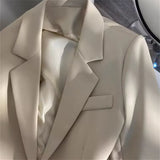 Toloer White Suit Jacket Female Spring 2024 New Spring And Autumn Design Sense Fried Street Clothes Popular Suit Women-Outfit