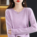 Toloer Women's Fall / Winter 2023 New Loose Knit Women's Top With A Sweater Soft Waxy Sweater-Outfit
