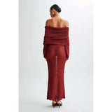 Color Beach Holiday Dress Knitted One-Word Long Dress Hooded Summer Women's Long