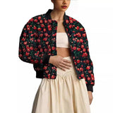 2024 Daisy Dyeing Pocket Zip Short Flying Jacket Cotton Suit Female WQK0501-Outfit
