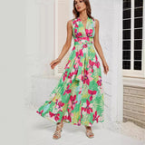 Shooting 2026 Summer Women's New Commuter Printing Tie With Open Hottie Dress