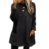 Long Sleeve Pocket Fleece Sweatshirt T-shirt