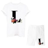 Suitst Shirt Short Sleeves Wide-Legged High-Waisted Shorts Two-Piece LOGO Printed Casual Suit For