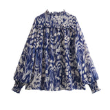 Street Style Cascade Decorative Printed Shirt 9878060 Printed Miniskirt 9878067