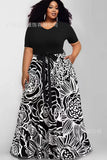 Size Casual Dress New Women's Dress With Fashion Printing And Color Impact Dress-Outfit