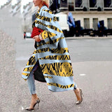 Spring And Autumn Wishebay Long Horn Sleeve Coat Print Loose Wind Coat