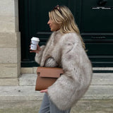 New Autumn And Winter Fashion Fluffy Long Coat Imitation Fox Furry Pike