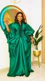 Spliced Sleeves Folded Baget Loose African Robes Evening Dress Dress