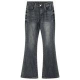 Blue Slightly Flared Jeans Women High Waist Casual Wide Leg Pants Y2k Korean Femme Slimming Small Denim Trousers