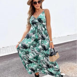 New Style Independent Station Hot-Selling Women's Dress High-Waist Printed Sling Dress With Large Pendulum-Outfit
