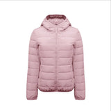 New Seamless High-End Down Jacket Women's Short Thin Autumn And Winter Hooded Outdoor Sports Large Size Coat Tide-Outfit