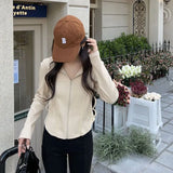 Toloer New Plus Size Women's Coat Female Autumn Sweet Hot Girl Show Thin Hoodie Long Sleeve Jacket Female Pure Desire Wind Ins Tide-Outfit