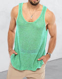 Toloer Spring And Summer Men's Casual Top Tank Top Sleeveless Knit Pure Color Men's Sweater